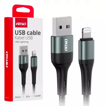 Câble de charge USB-A - LIGHTNING IPHONE 3A 100cm FullLINK - AMIO 03913