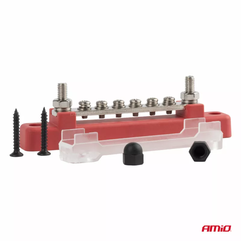 Bloc de distribution de masse plus barre omnibus M6 12V - 48V 150A - AMIO 03810 - Visuel 2