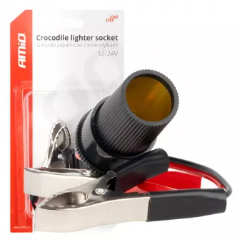 Adaptateurs crocodiles pour prise allume-cigare 12V 24V 15cm - AMIO 03803