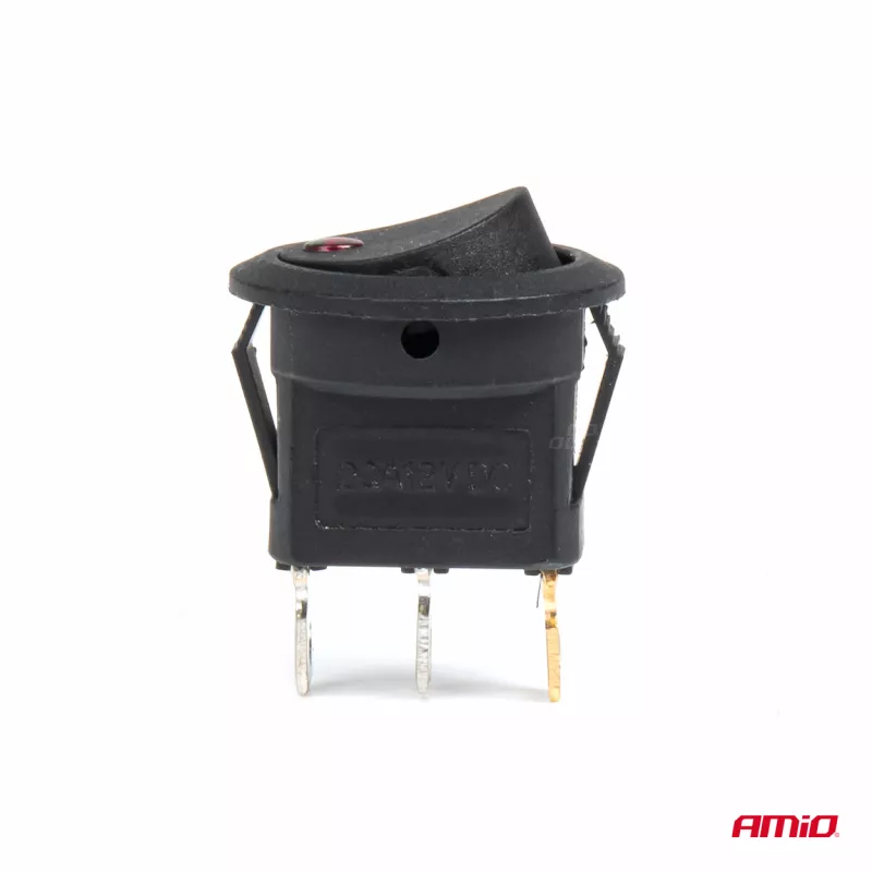 Interrupteur bouton rond 12V 20A ON OFF éclairage rouge - AMIO 03961 - Visuel 2