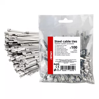 Colliers de serrage en acier inoxydable 4,6x100mm, 100 pièces AMIO 04319