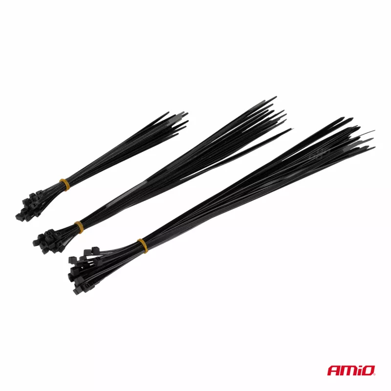 Colliers de serrage courts en plastique noir, lot de 60 pièces AMIO 04314 - Visuel 1