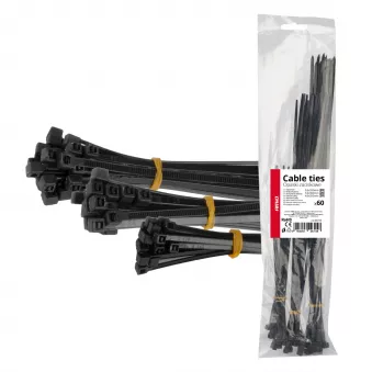 Colliers de serrage en plastique noir, longs, lot de 60 pièces AMIO 04315