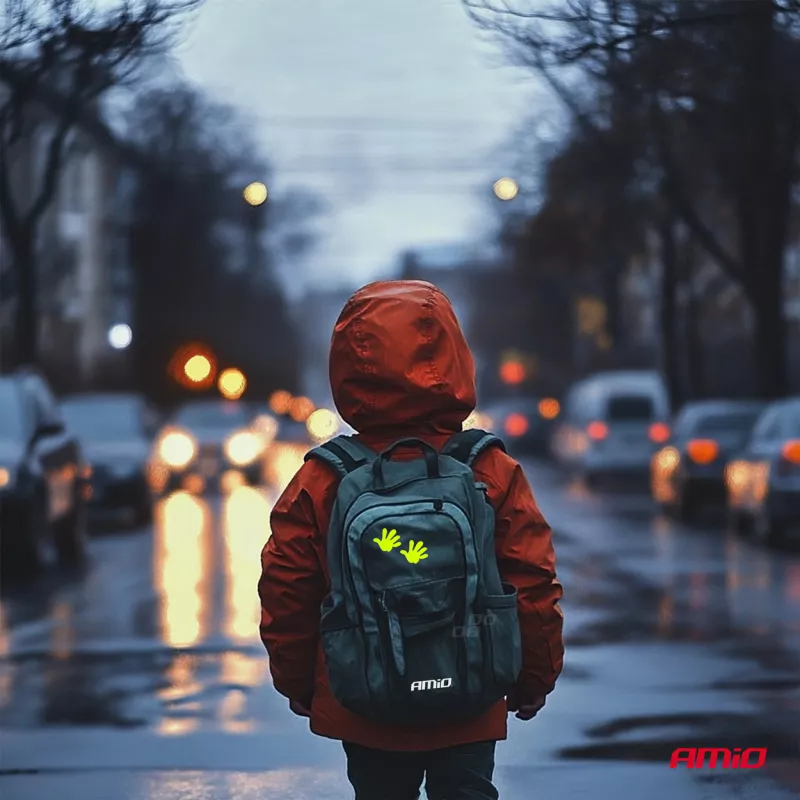 Autocollants fluorescents réfléchissants d'avertissement pour enfants pattes AMIO 03942 - Visuel 1