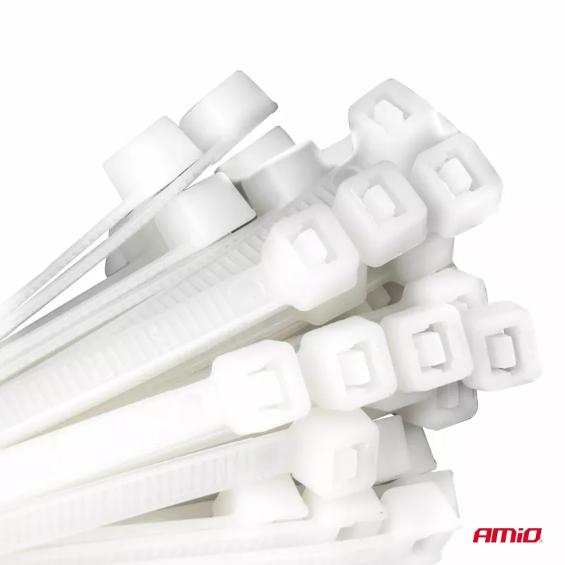 Colliers de serrage blancs 4,8×200mm 100 pcs. AMIO 04310 - Visuel 2