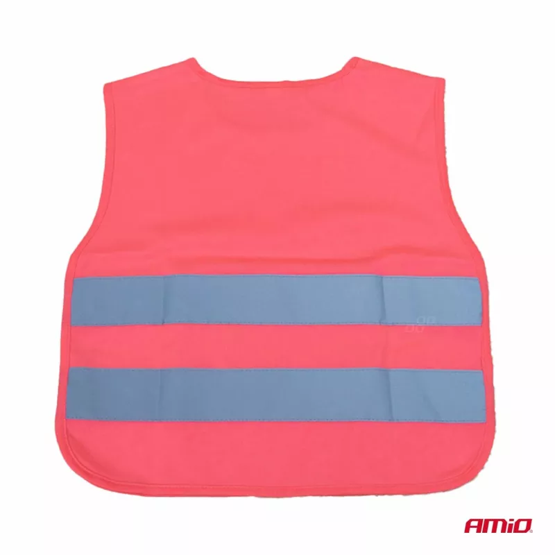 Gilet de sécurité réfléchissant enfant rose dinosaure AMIO 03989 - Visuel 1