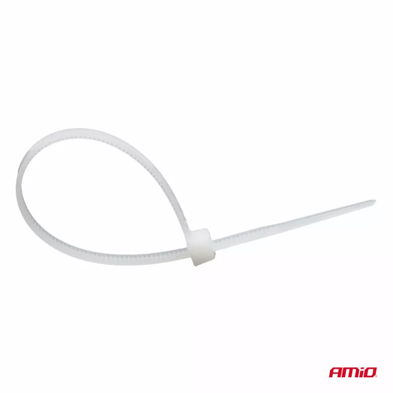 Colliers de serrage blancs 2,5×200 mm, 100 pièces AMIO 04307 - Visuel 1