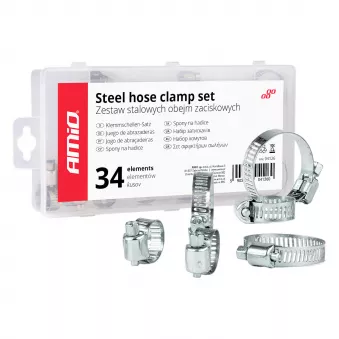 Jeu de colliers de serrage à vis en acier 34 pièces AMIO 04126