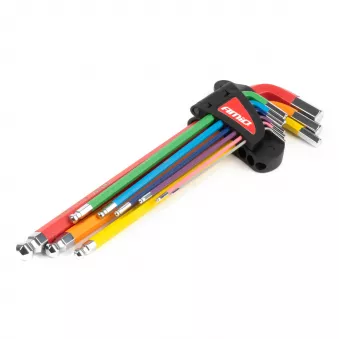 Jeu de clés hexagonales à tête sphérique extra longues, 9 pièces AMIO 04299