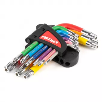 Jeu de clés Torx courtes S2 9 pièces AMIO 04300