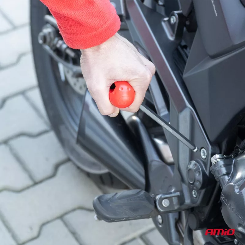 Jeu de clés hexagonales à boule extra longues CRV 9 pièces AMIO 04303 - Visuel 2