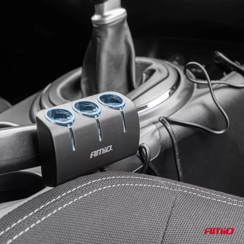 Répartiteur prise allume-cigare 12V 24V 120W 80cm - AMIO 04359 - Visuel 1