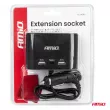 AMIO 04361 - Répartiteur de prise allume-cigare avec chargeur 2x USB-A 1x USB-C 12V 24V 120W 70cm -