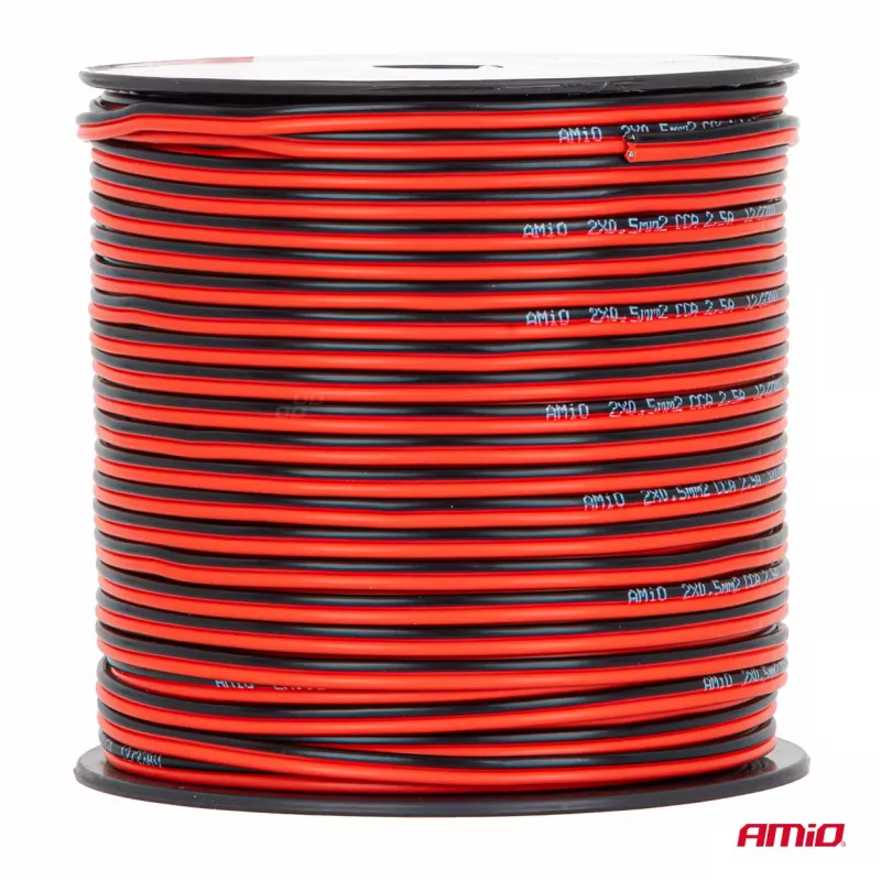 Câble de haut-parleur bipolaire CCA 2x0,5 mm² 100 m 2,5 A AMIO 04456 - Visuel 1