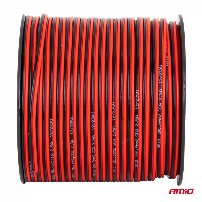 Câble de haut-parleur bipolaire CCA 2x0,5 mm² 100 m 2,5 A AMIO 04456 - Visuel 2