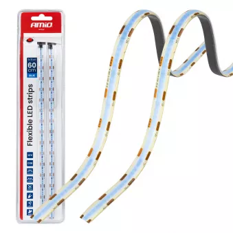Bande LED COB pour voiture bleue 2x30cm 12V - AMIO 04571