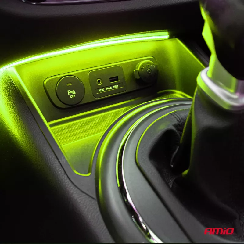 Bandes LED COB pour voiture vertes, 2 x 30 cm, 12 V AMIO 04573 - Visuel 1