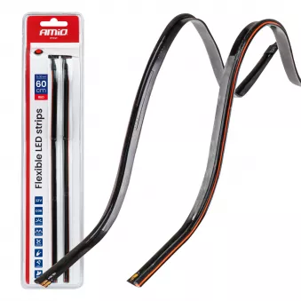 Bandes LED latérales pour voiture rouge 2x30 cm 12 V AMIO 04576