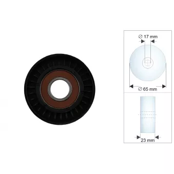 Poulie de tension, courroie trapézoïdale à nervures TEKNÖR RNK-FT-025 pour ABARTH 124 1,4 - 170cv