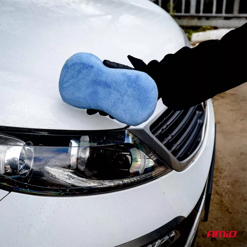 Éponge de voiture en microfibre 22x12x5,5 cm AMIO 04725 - Visuel 1