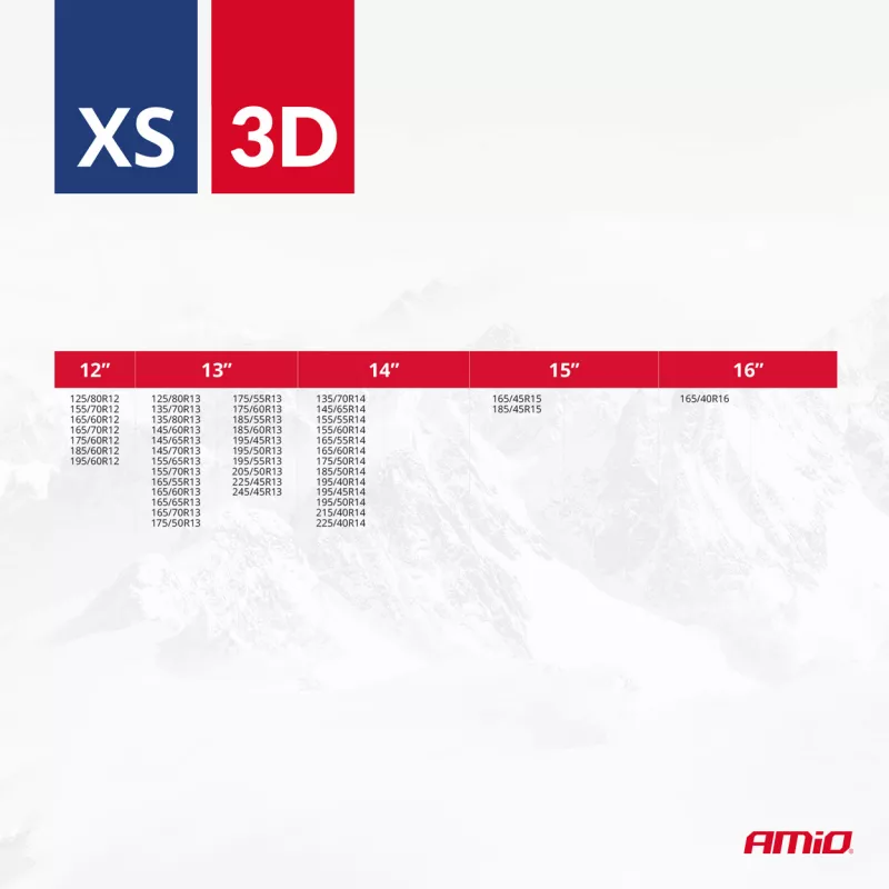 Chaînes à neige textiles 3D 2 pièces taille XS EN16662-1 Önorm V5121 - AMIO 04506 - Visuel 1