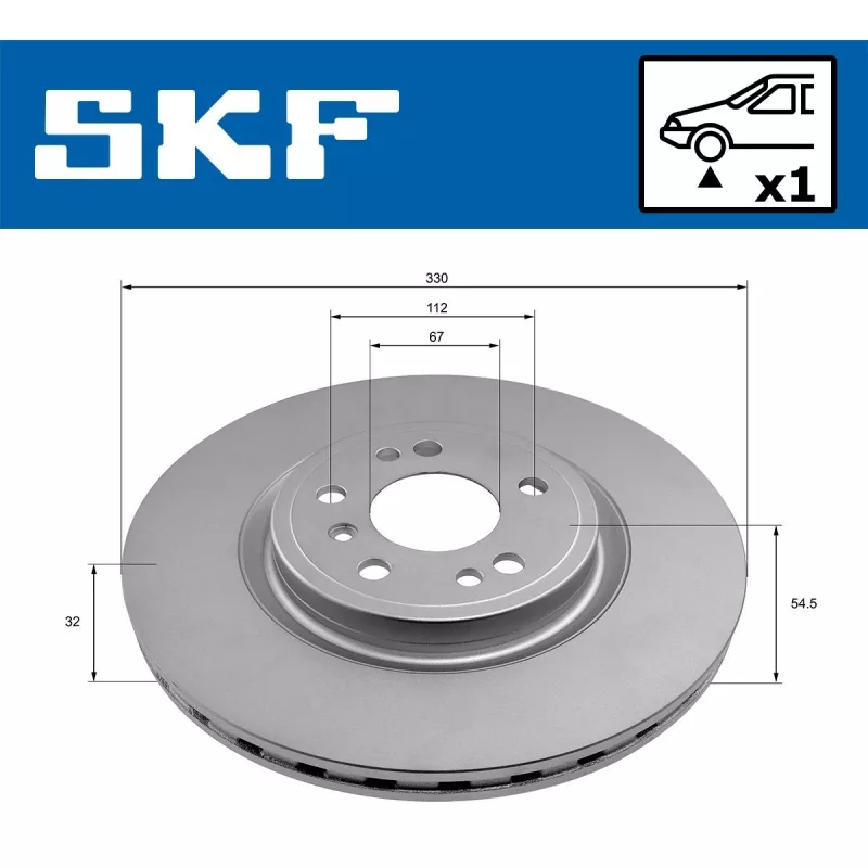 Jeu de 2 disques de frein avant SKF VKBD 81183 V1 - Visuel 1