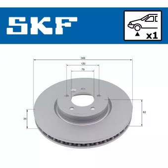 Jeu de 2 disques de frein avant SKF OEM LR081594