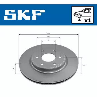 Jeu de 2 disques de frein avant SKF OEM 402064KJ1B