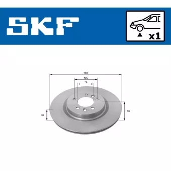 Jeu de 2 disques de frein avant SKF OEM LR038934