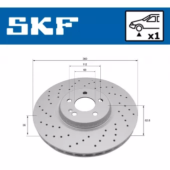 SKF VKBD 81384 V1 - Jeu de 2 disques de frein avant