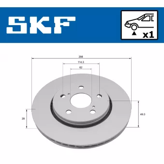 Jeu de 2 disques de frein avant SKF OEM 43512F4010