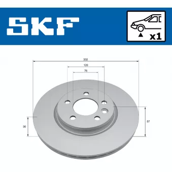 Jeu de 2 disques de frein avant SKF VKBD 81403 V1 pour AUDI A6 2.0 BiTDI 4motion - 180cv