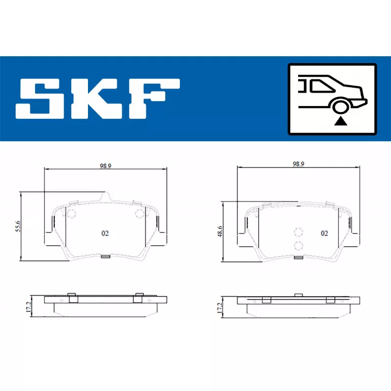 Jeu de 4 plaquettes de frein arrière SKF VKBP 91318 - Visuel 1
