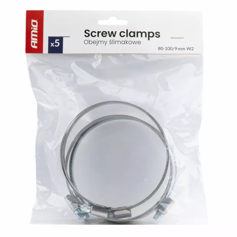 Collier à vis 5 pièces 80-100mm/9mm W2 AMIO 04592 - Visuel 2