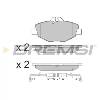 Jeu de 4 plaquettes de frein avant BREMSI BP3020CE pour MERCEDES-BENZ CLASSE E E 350 CGI - 292cv