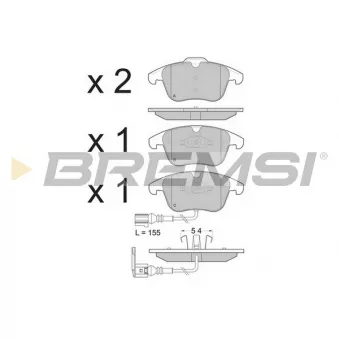 Jeu de 4 plaquettes de frein avant BREMSI OEM JZW698151S