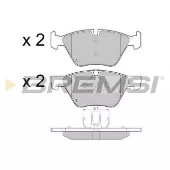 Jeu de 4 plaquettes de frein avant BREMSI OEM 34112288876