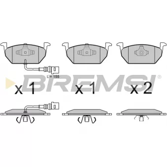 Jeu de 4 plaquettes de frein avant BREMSI OEM 2Q0698151G