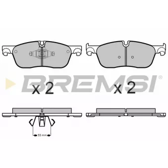 Jeu de 4 plaquettes de frein avant BREMSI OEM LR118006
