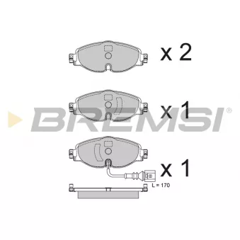Jeu de 4 plaquettes de frein avant BREMSI OEM 8V0698151