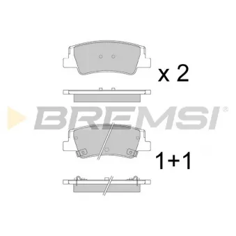 BREMSI BP3906 - Jeu de 4 plaquettes de frein avant