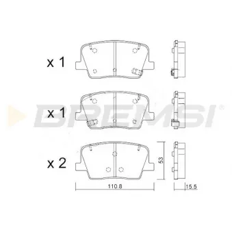 Jeu de 4 plaquettes de frein avant BREMSI [BP3995]