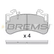 Jeu de 4 plaquettes de frein avant BREMSI [BP4070CE]