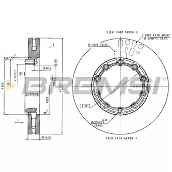 BREMSI CD5270V - Jeu de 2 disques de frein avant