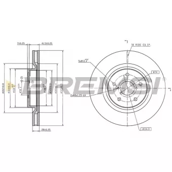 BREMSI CD6102V - Jeu de 2 disques de frein avant