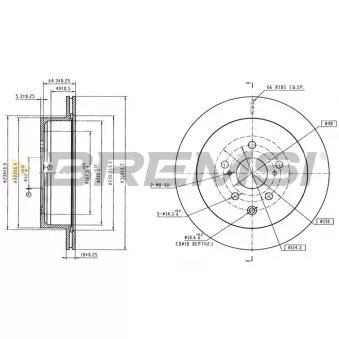 BREMSI CD6167V - Jeu de 2 disques de frein avant