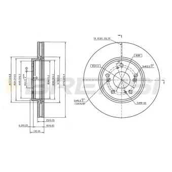 BREMSI CD6284V - Jeu de 2 disques de frein avant
