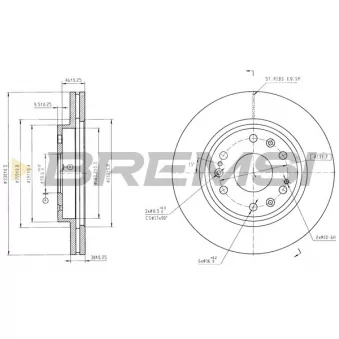 BREMSI CD6365V - Jeu de 2 disques de frein avant