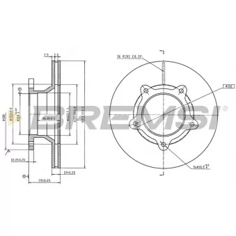 BREMSI CD6586V - Jeu de 2 disques de frein avant