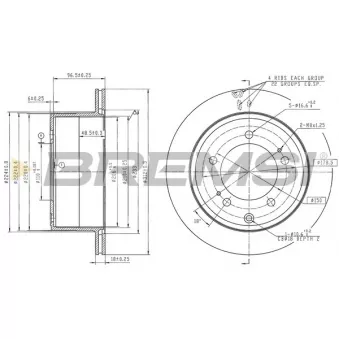 BREMSI CD6639V - Jeu de 2 disques de frein avant